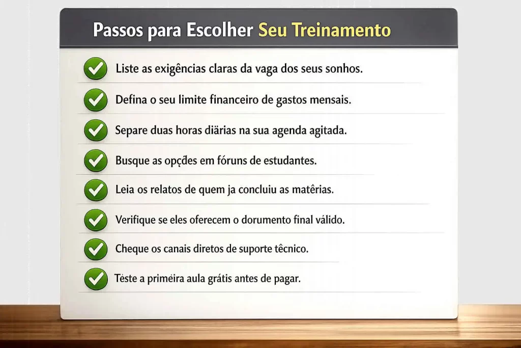 Checklist de segurança para escolher Cursos e Treinamentos Online seguros.