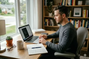 Aluno estudando pelo método expert cursos de informática.